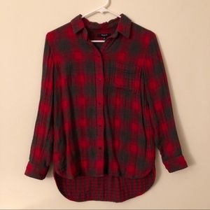 Madewell Fannel, Red Plaid With Pockets